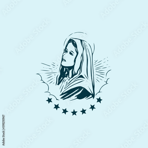 THESE HIGH QUALITY MOTHER MARIA VECTOR FOR USING VARIOUS TYPES OF DESIGN WORKS LIKE T-SHIRT, LOGO, TATTOO AND HOME WALL DESIGN
