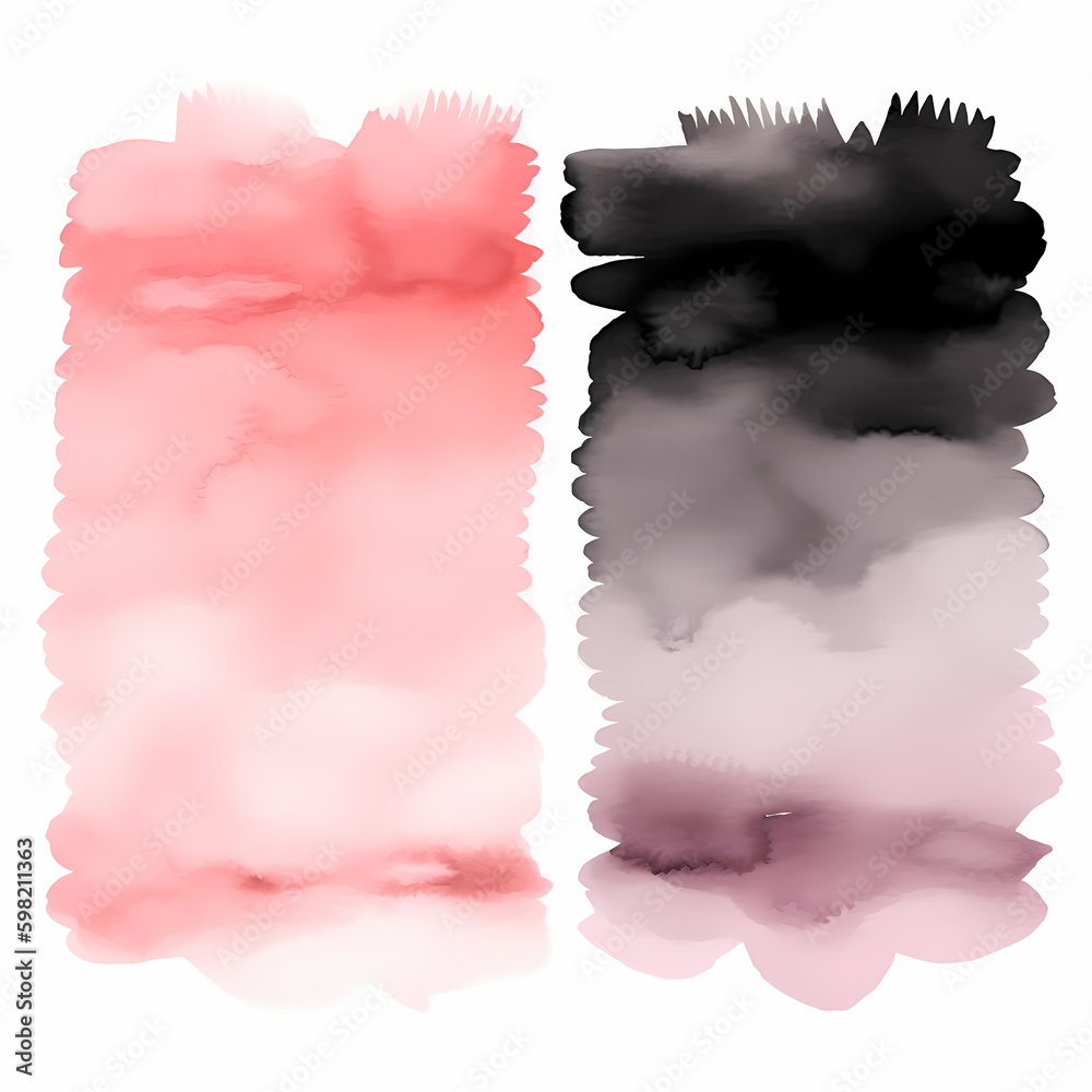 Black and Pink Gradient Abstract Water color Background. Generative AI