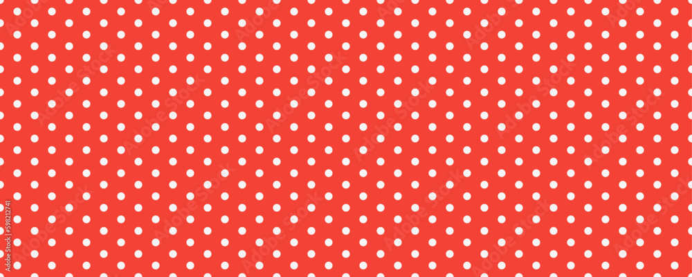mini polka dot seamless pattern background. red and white dot texture - obrazy, fototapety, plakaty 
