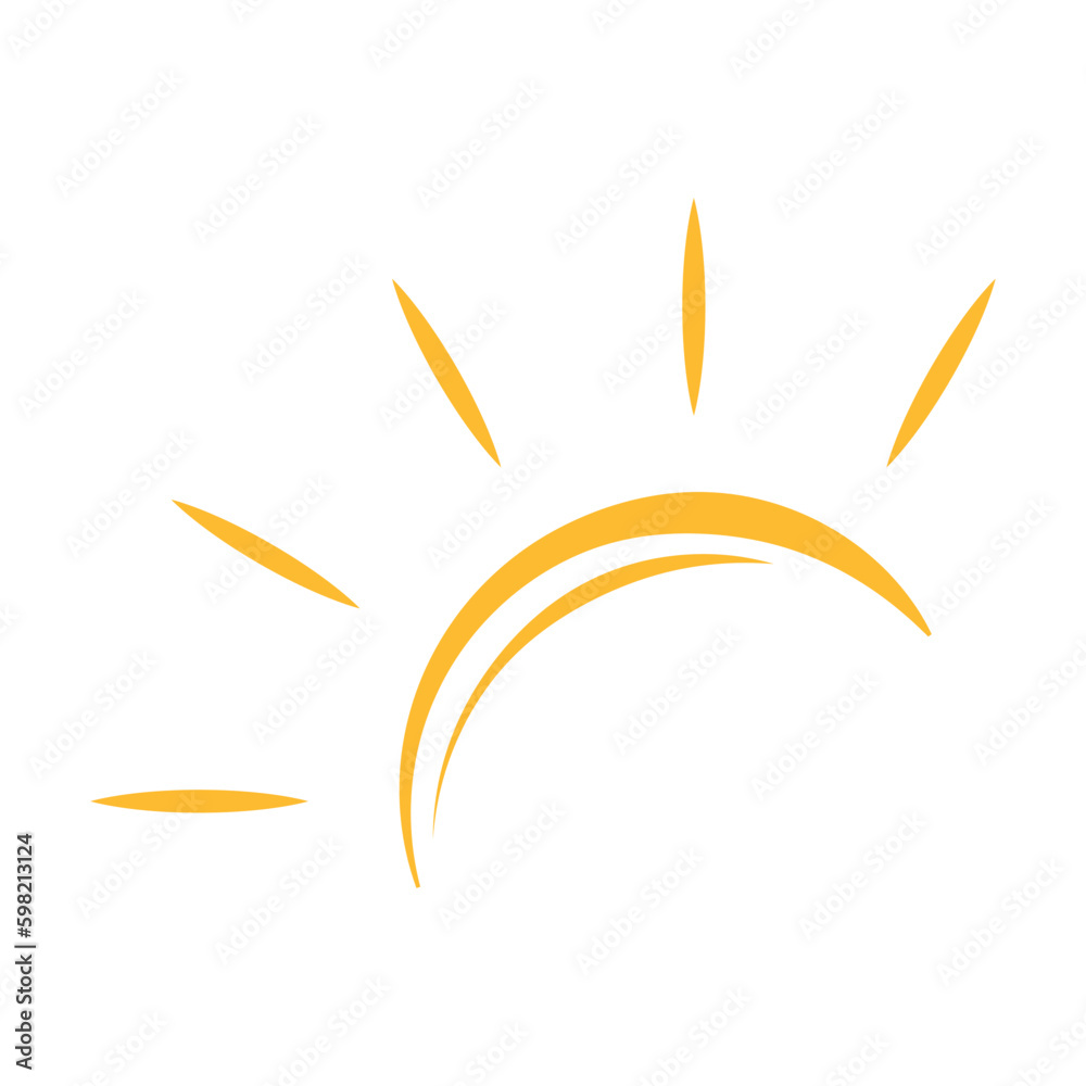 A half sun is setting downwards icon vector sunset concept for graphic design, logo, web site, social media, mobile app, ui illustration