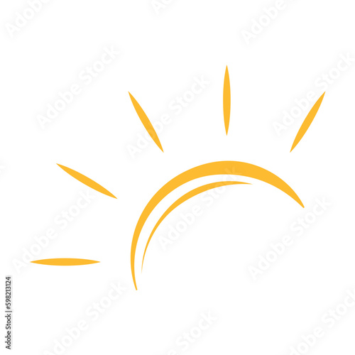 A half sun is setting downwards icon vector sunset concept for graphic design, logo, web site, social media, mobile app, ui illustration