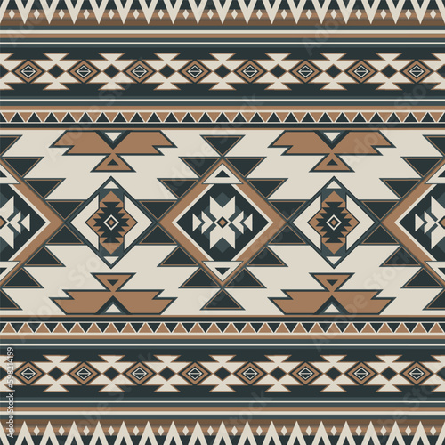 Native pattern american tribal indian ornament pattern geometric ethnic textile texture tribal aztec pattern navajo mexican fabric seamless Vector decoration fashion