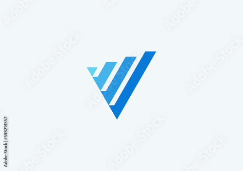 V logo for finance or growth economy conceulting with the check mark symbol
