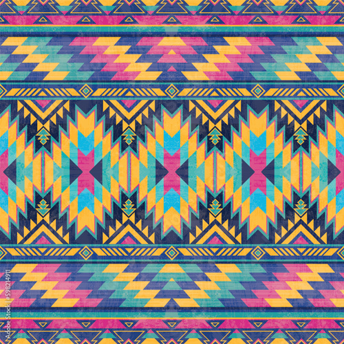 Native pattern american tribal indian ornament pattern geometric ethnic textile texture tribal aztec pattern navajo mexican fabric seamless Vector decoration fashion