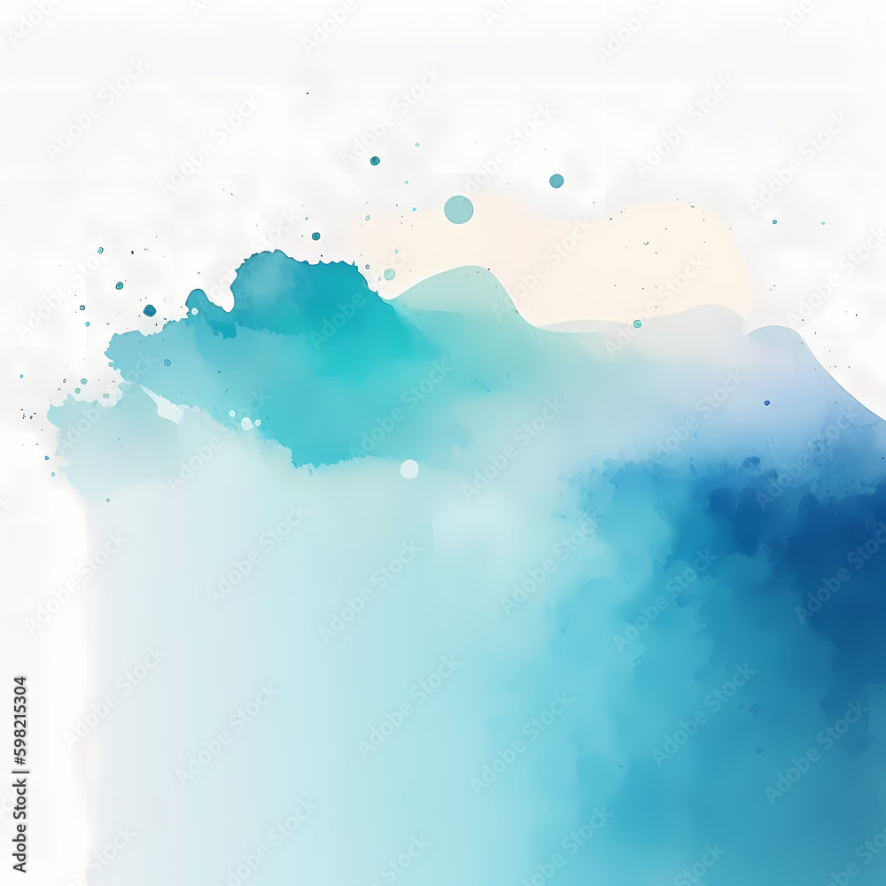Blue Gradient Abstract Water color Background 
