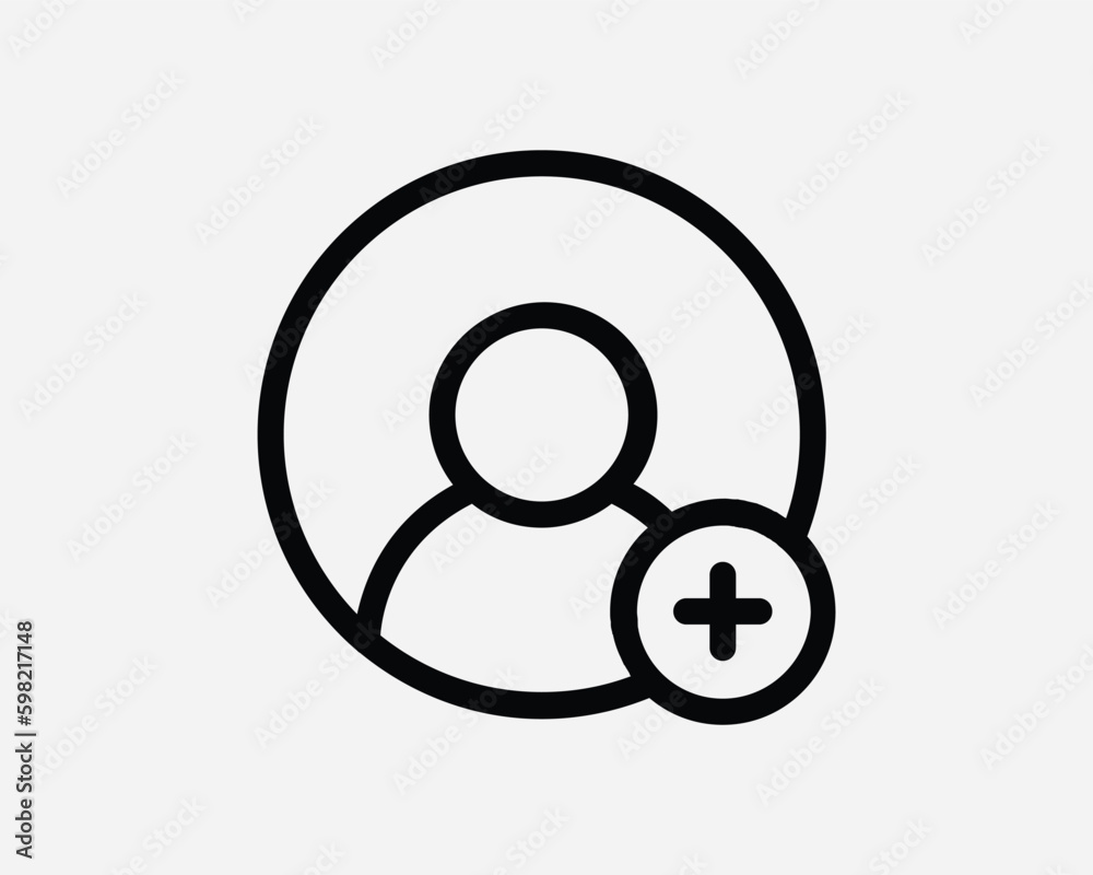 Add User Business Person Member Profile Avatar Plus Cross Mark Black and White Line Icon Sign Symbol Vector Artwork Clipart Illustration Add User Business Person Member Profile Avatar Plus Cross Mark Black and White Line Icon Sign Symbol Vector Artwork Clipart Illustration