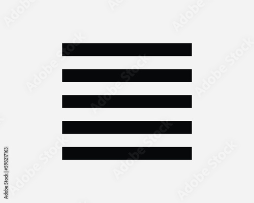 Align Justify Icon. Justified Word Document Text Edit Paragraph Page Alignment Grid Line Navigation Menu Interface Sign Symbol Vector Graphic Clipart