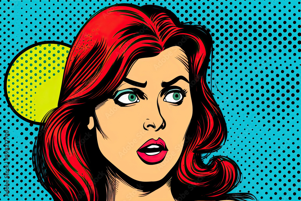 Pop Art illustration of girl with the speech bubble. Pop Art girl Pop Art illustration of girl with the speech bubble. Pop Art girl