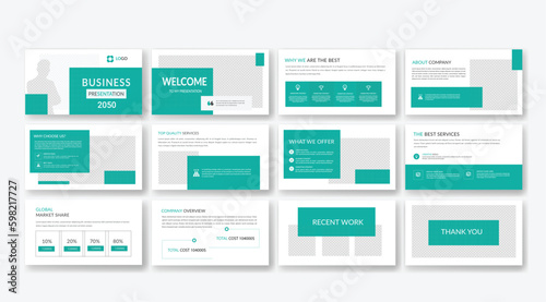 Business minimal slides presentation business PowerPoint presentation template
