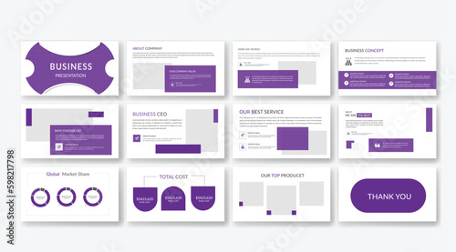 Business minimal slides presentation business PowerPoint presentation template