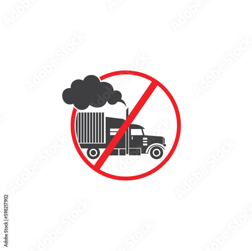 illustration of no idling, no idling sign, vector art.