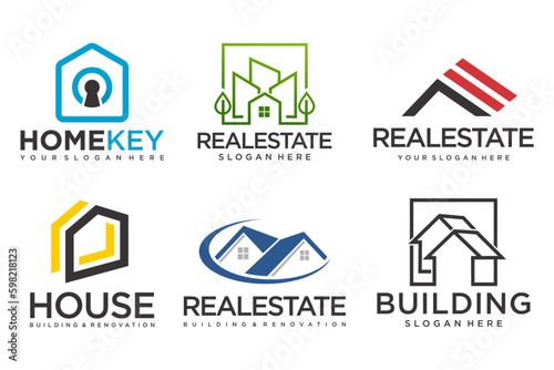 Real Estate Logo  house logo and building logo icon set .design template vector illustration