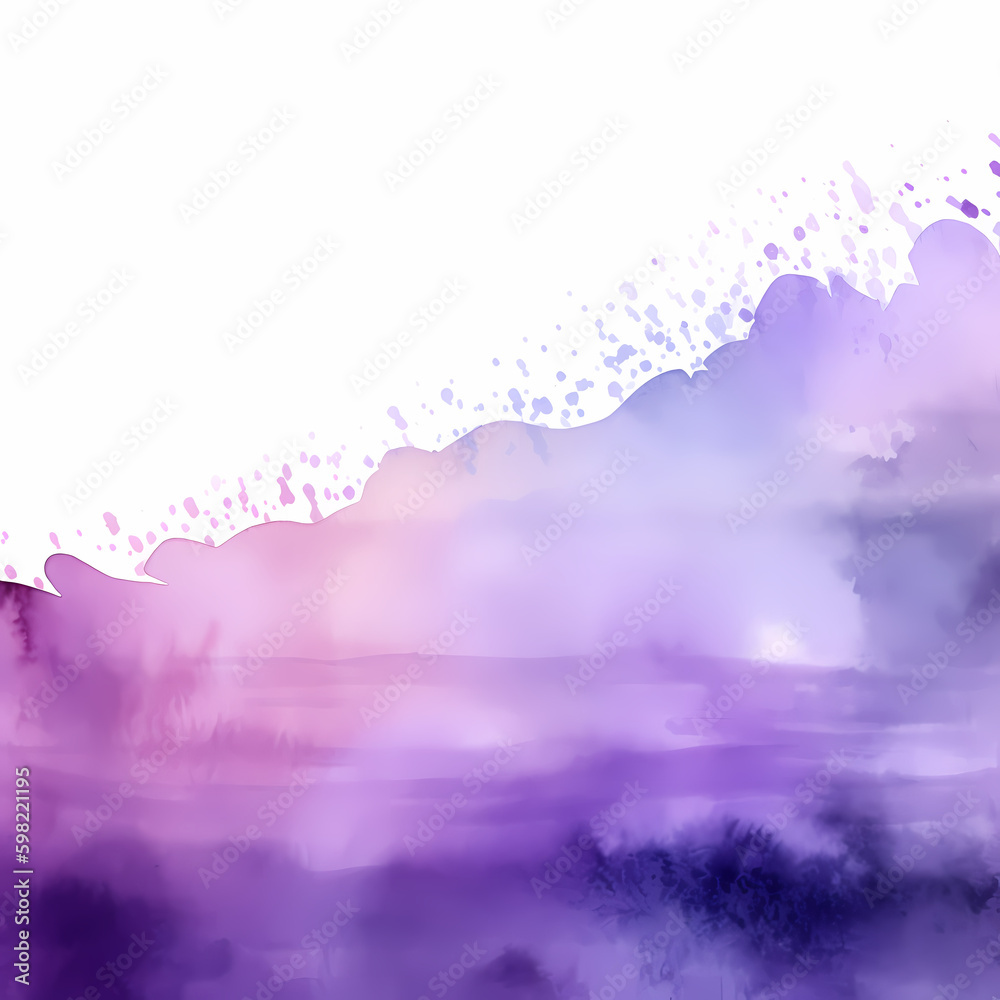 Purple Gradient Abstract Water color Background . Generative AI