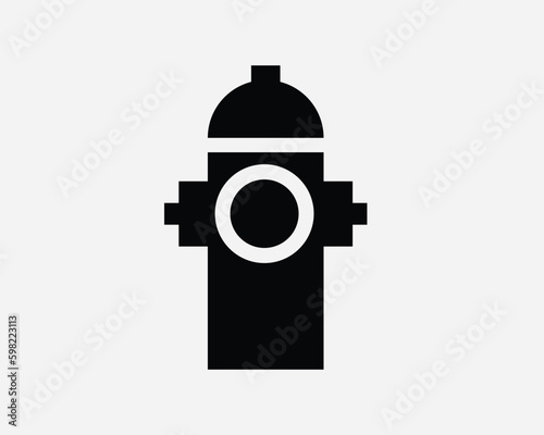 Fire Hydrant Water Emergency Pipe Hose Faucet Extinguisher Firefighting Equipment Black and White Icon Sign Symbol Vector Artwork Clipart Illustration