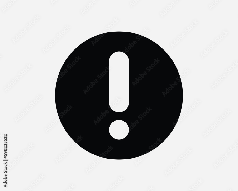 Error Round Icon. Exclamation Mark Point Danger Caution Alert Warning Signal. Hazard Risk Safety Problem Sign Black Vector Graphic Illustration Clipart Error Round Icon. Exclamation Mark Point Danger Caution Alert Warning Signal. Hazard Risk Safety Problem Sign Black Vector Graphic Illustration Clipart