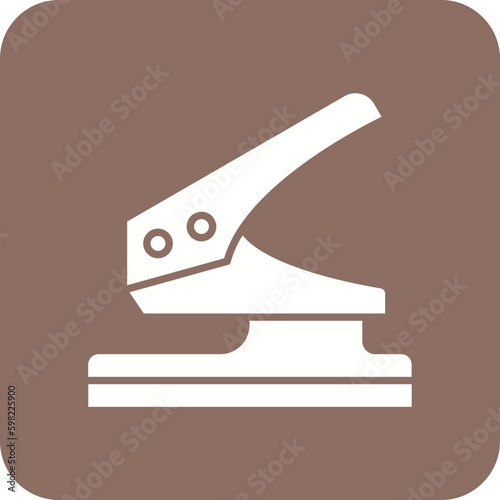 Hole Puncher Multicolor Round Corner Glyph Inverted Icon