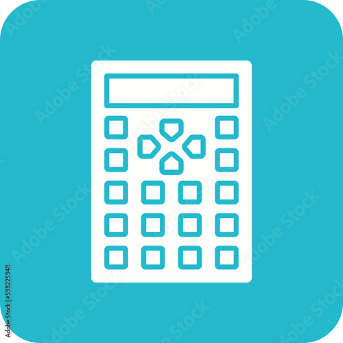 Calculator Multicolor Round Corner Glyph Inverted Icon