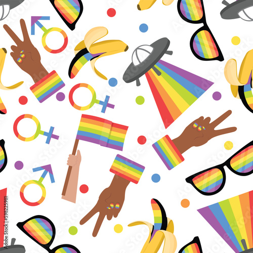 Seamless pattern of LGBTQ concept. Vector illustraiton.