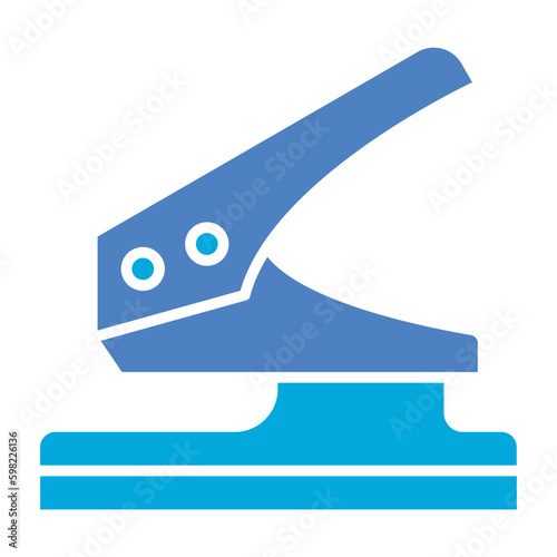 Hole Puncher Glyph Two Color Icon