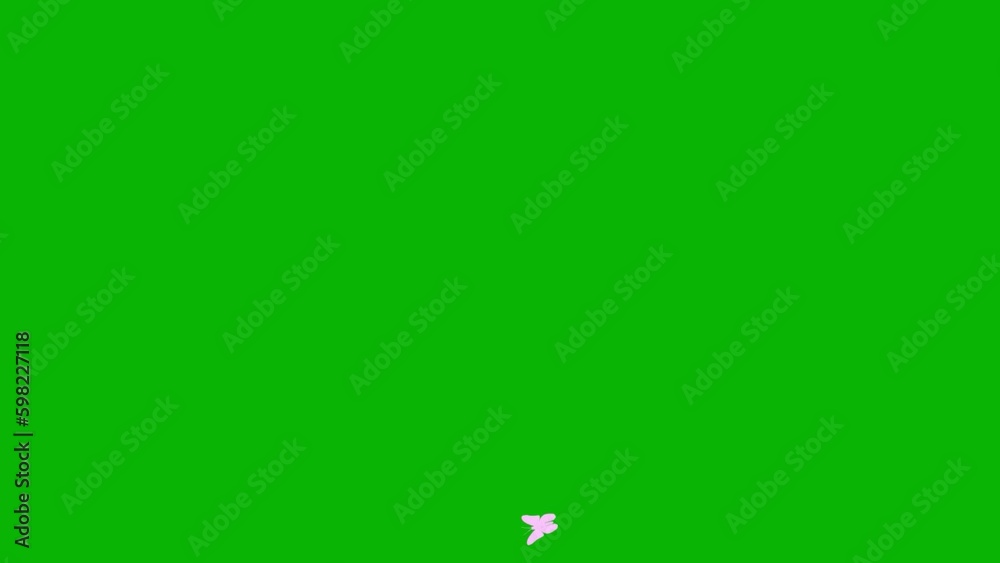 Animated pink butterfly flies in a circle. Looped video. Summer and spring concept. Vector illustration isolated on green background. Animated pink butterfly flies in a circle. Looped video. Summer and spring concept. Vector illustration isolated on green background.