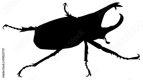 Silhouette of the Horn Beetle or Oryctes Rhinocerus, Dynastinae, can use for Art Illustration, Logo, Pictogram, Website, Apps or Graphic Design Element. Format PNG © Berkah Visual