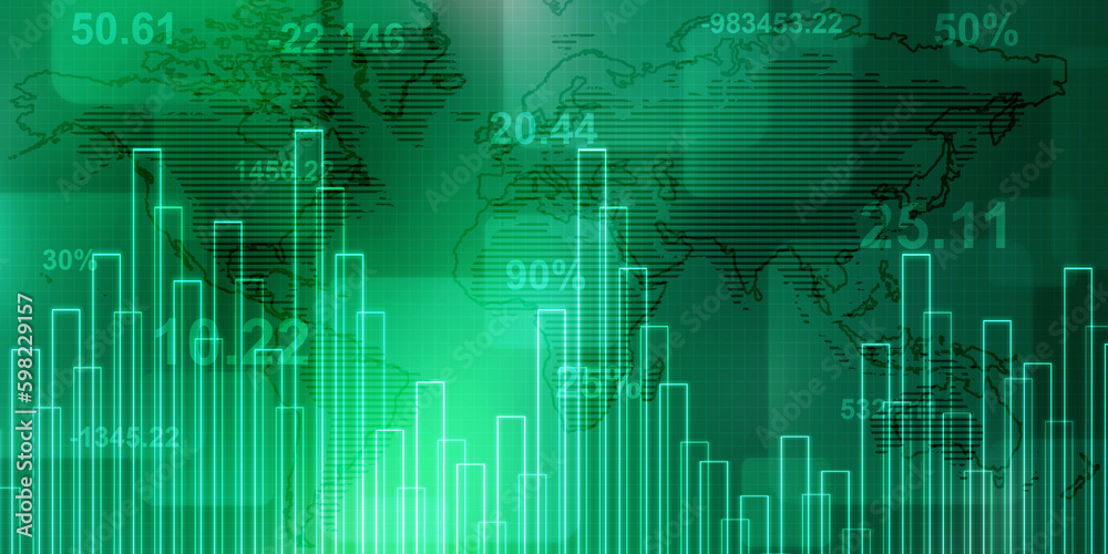 2d rendering Stock market online business concept. business Graph 2d rendering Stock market online business concept. business Graph