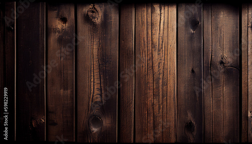 Vintage Wooden Texture Backgrounds for Rustic Design and Copy Space (Generative AI)