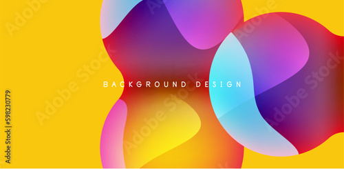 Bright abstract background glossy shiny circle and sphere composition. Minimalist geometric vector Illustration For Wallpaper, Banner, Background, Card