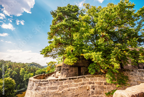 Sloup Castle in Northern Bohemia, Czechia. Sloup rock castle in the small town of Sloup v Cechach, in the Liberec Region, north Bohemia, Czech Republic. photo