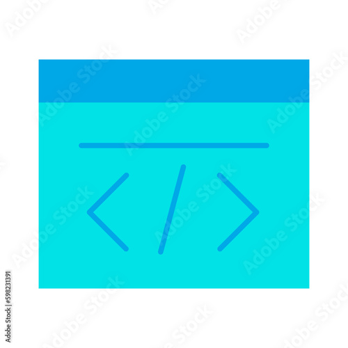 web page code developer blue icon vector illustration