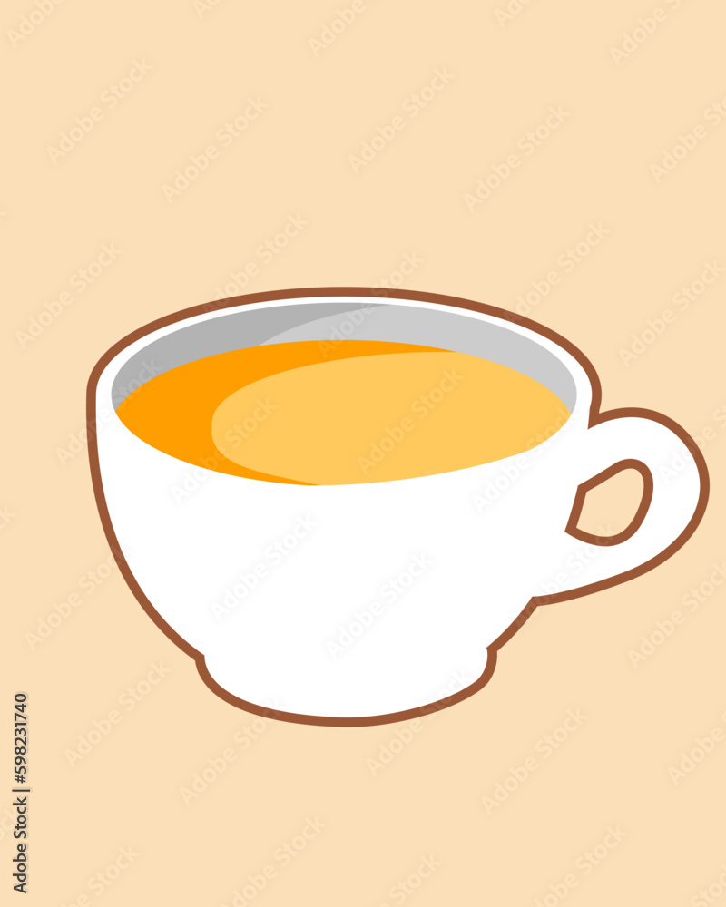 Cappuccino cup, coffee and milk mug. Vector illustration cartoon flat icon isolated on white background Cappuccino cup, coffee and milk mug. Vector illustration cartoon flat icon isolated on white background