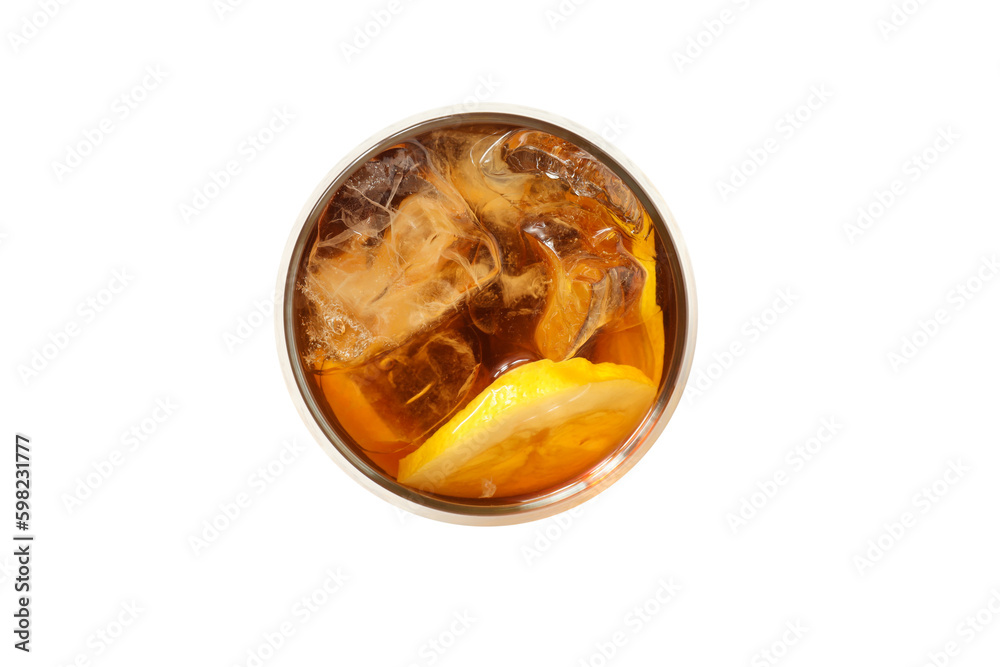 Ice tea - drink for refreshing in hot summer weather, isolated on white background Ice tea - drink for refreshing in hot summer weather, isolated on white background