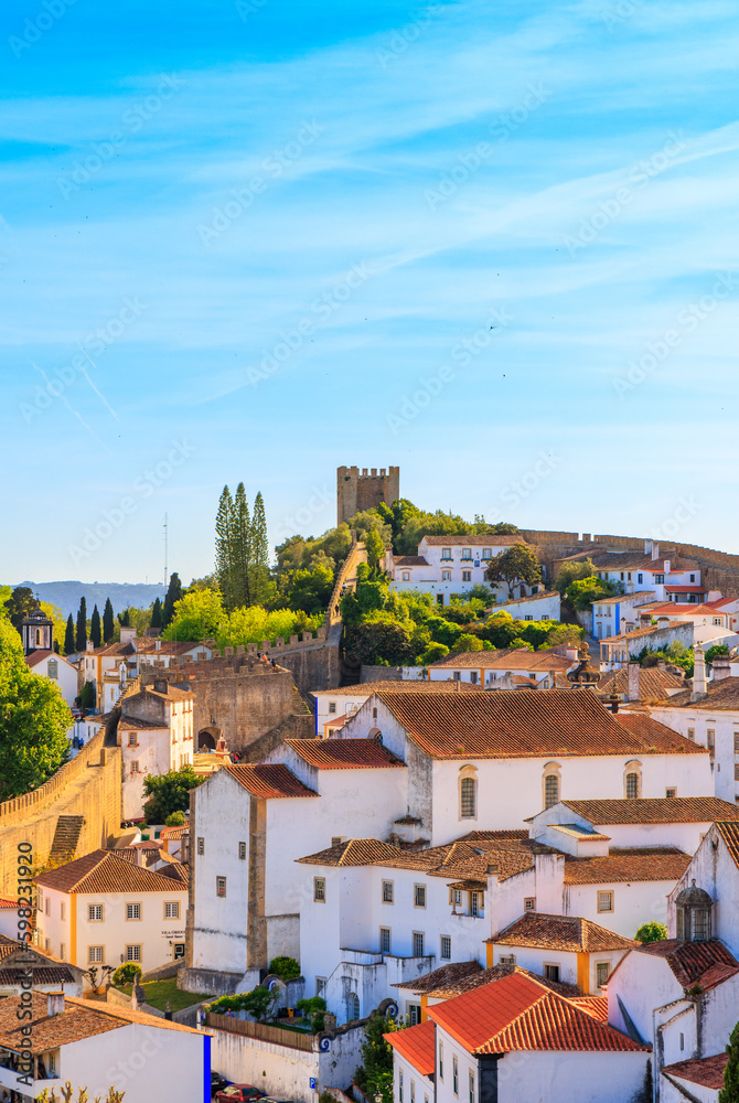 Obidos city landscape view in Portugal