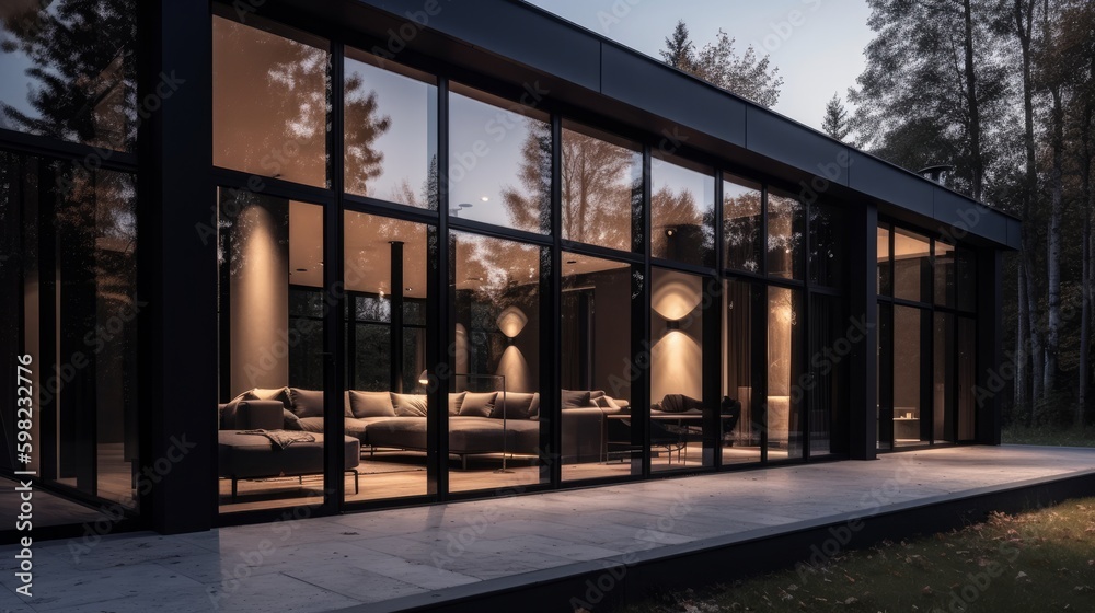 Big luxury modern house exterior. Architecture design. AI generated Big luxury modern house exterior. Architecture design. AI generated