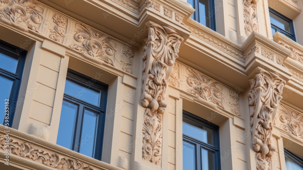 Modern house exterior details, close-up. AI generated Modern house exterior details, close-up. AI generated