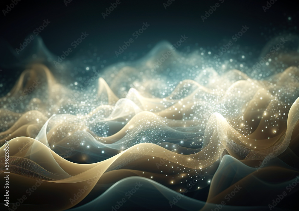 Modern wavy lines abstract background. Wavy background in many colors. Can be used as wallpaper, background or web interface in 3D design. Abstract beautiful waves background AI generated illustration