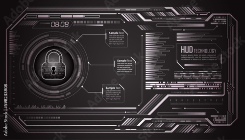 hud security on digital background, cyber.