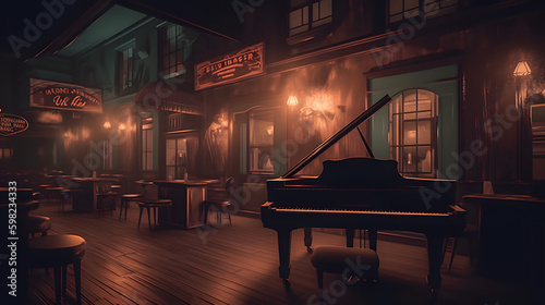 illustration of vintage jazz club