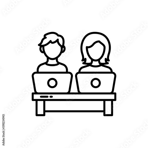 Co Working icon in vector. Illustration