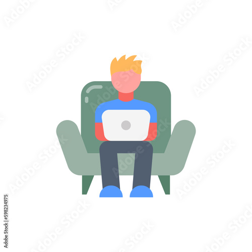 Online Work icon in vector. Illustration