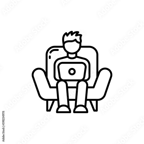 Online Work icon in vector. Illustration