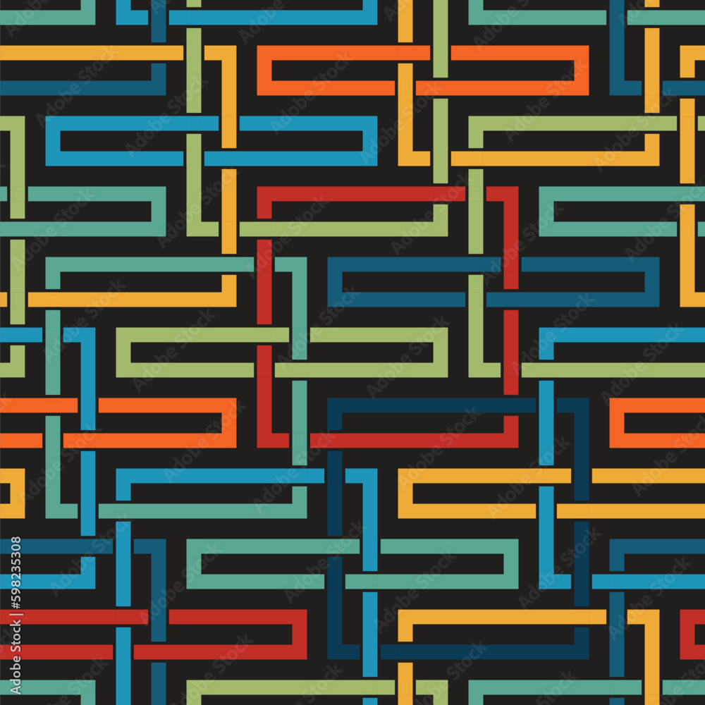 Multicolored geometric composition with interlaced squares and ...