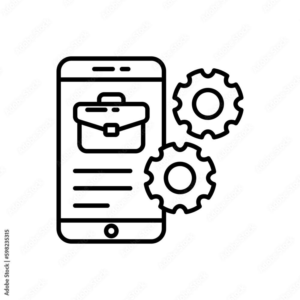 Mobile Work icon in vector. Illustration Mobile Work icon in vector. Illustration