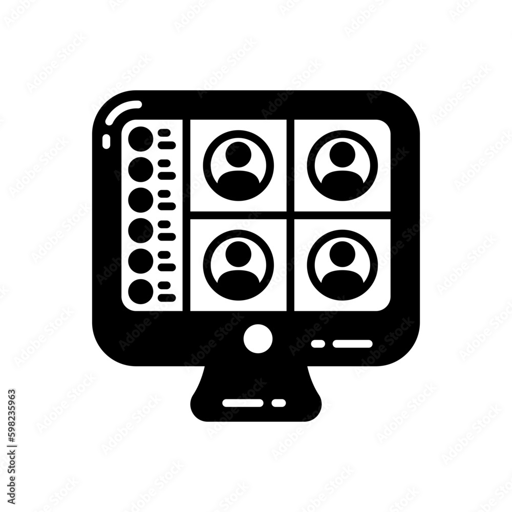 Online Meeting icon in vector. Illustration Online Meeting icon in vector. Illustration