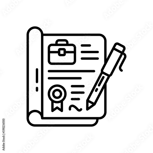 Job Agreement icon in vector. Illustration