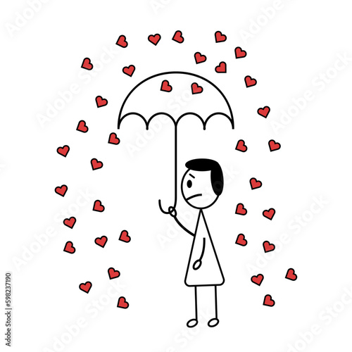 sad man standing in the rain 