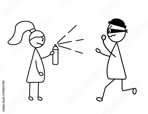 a girl sprays her attacker