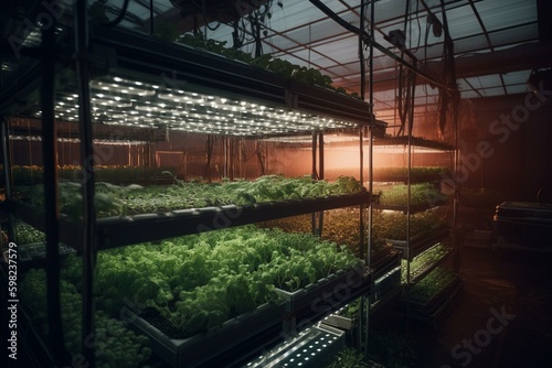 High-tech farm with advanced automation. Generative AI