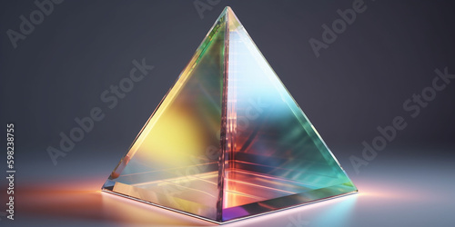 Transparente Form Dreieck Glas Pyramide Dekoration Hintergrund Motiv, ai generativ