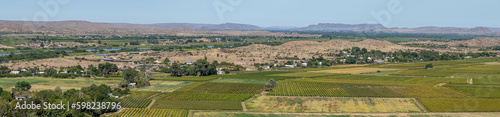 West view from Tierberg. Vineyards' Orange River visible